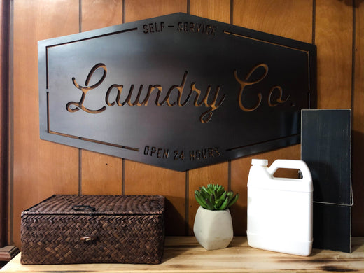 Self-Service Laundry Co. Metal Wall Decor Sign